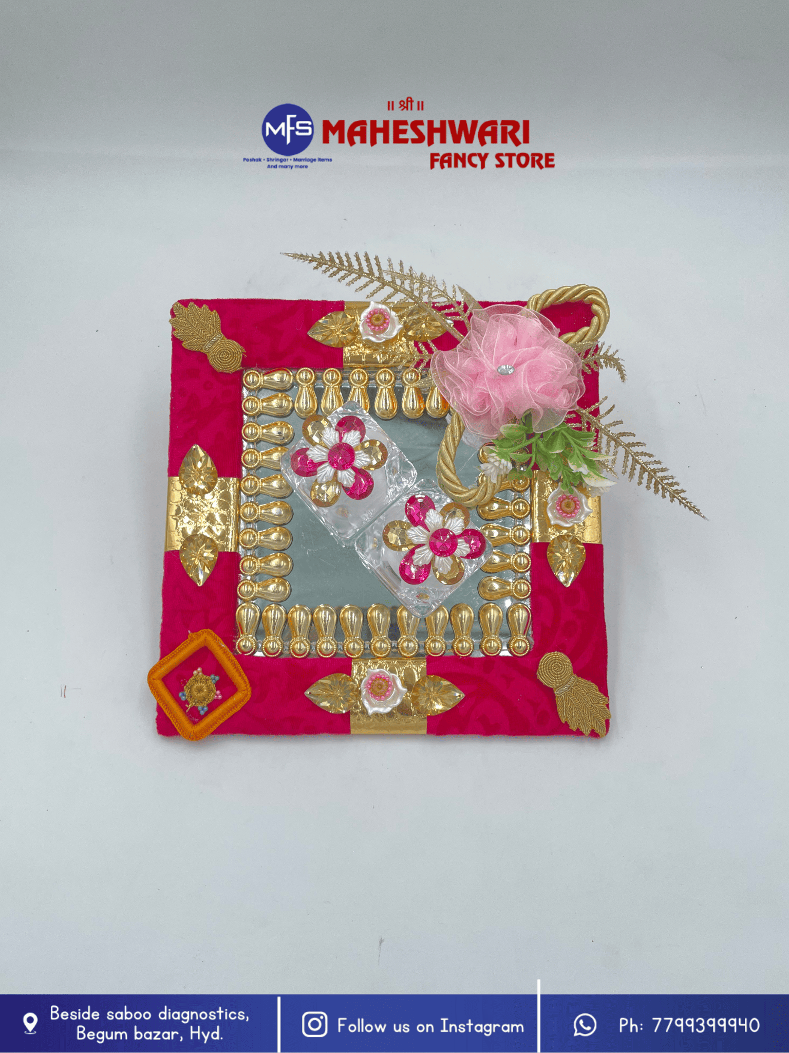 Mirror Floral Ring Tray